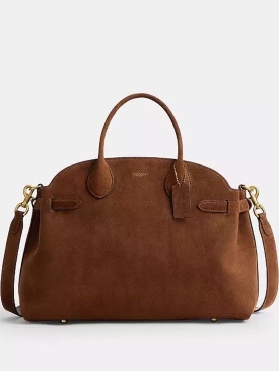 Coach Handbags - NWT COACH Soft Empire Carryall 40 Tote Bag Purse Suede Warm Brown